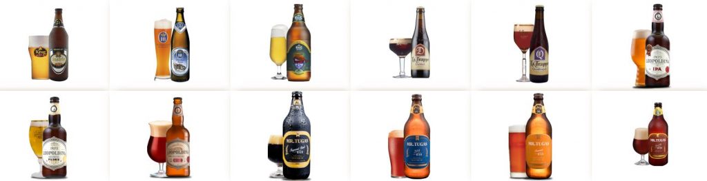 12 garrafas de cervejas, da carta de cervejas especiais do Clube do Cervejeiro Procopão